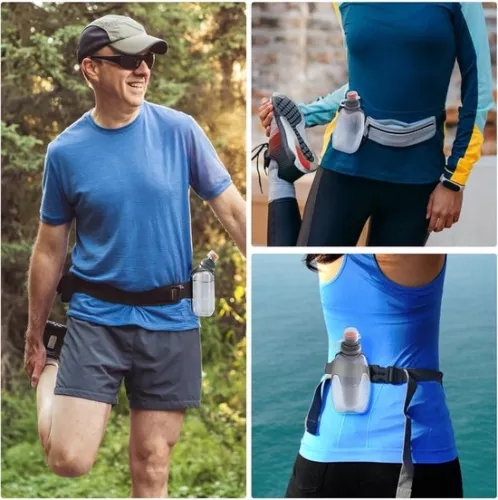 merkloos Small sports water bottle for jogging and running - BPA-free and leak-proof with back clip (250 ml) (6152128717712)