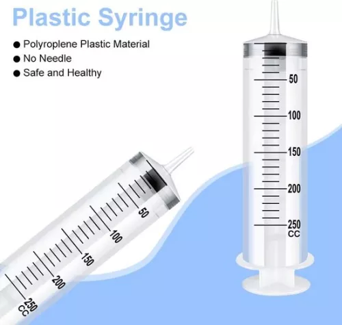 merkloos Liquid Collection Container Plastic Syringes 250 ml Syringe Without Needle Liquid Measuring Syringe With Transparent Catheter Scientific Laboratory Experiment - Refilling Measuring Liquids (No Needle) Liquid Collection Container (9504244831310)