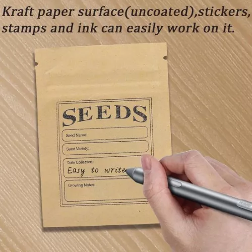 merkloos 100 Pcs Small Brown Resealable Kraft Paper Seed Packets with Clear Window Coin Envelopes Bags Ziplock for Seed Flower Storage 7x9.5cm (2.7x3.7inch) (6154124650680)
