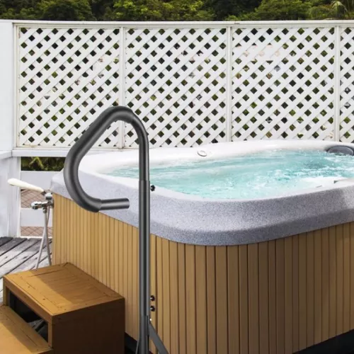 unbranded Whirlpool Handrail 272 kg Load Capacity Spa Handrail Made of Aluminum Alloy Swimming Pool Handrail Adjustable in Height from 122.92 to 160 cm Handle Entry Aid 360° Rotatable for Swimming Pools Whirlpools (6097715418422)
