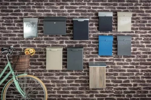 merkloos Letterbox Lockable wall-mounted letterbox - Weather-resistant design - Powder-coated steel - H37 x W25 x D9 cm (6152915057052)