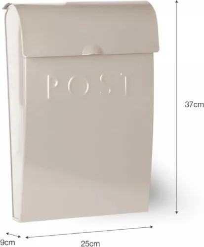 merkloos Letterbox Lockable wall-mounted letterbox - Weather-resistant design - Powder-coated steel - H37 x W25 x D9 cm (6152915057052)