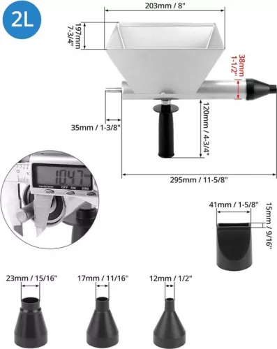 merkloos Electric mortar gun, full metal cement caulking gun with 4 nozzles (5328843051092)