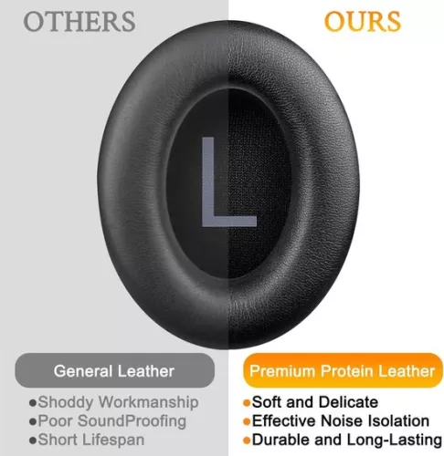 merkloos Replacement Ear Cushions for Bose 700 (nc700) Wireless Headphones, Softer Leather Noise Cancelling High Density Foam, Extra Thickness Earpads and Cushions - Black (8785322866306)