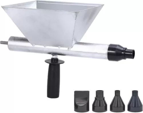 Mortar gun with four removable nozzles - joints in walls and floors