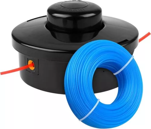 Universal Grass Trimmer Head M10 x 1.25 LHF Petrol Trimmer Spool Head Replacement with 1.6mm X 30m Round Grass Strimmer Line Wire