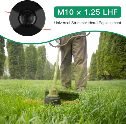 merkloos Universal Grass Trimmer Head M10 x 1.25 LHF Petrol Trimmer Spool Head Replacement with 1.6mm X 30m Round Grass Strimmer Line Wire (6151902965950)