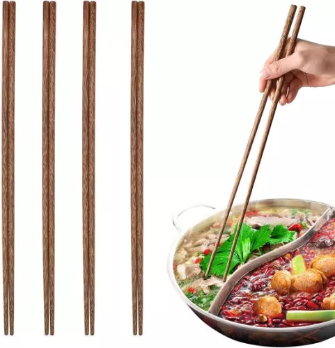 merkloos Long wooden chopsticks - 4 pairs - 38 cm (9502873342818)