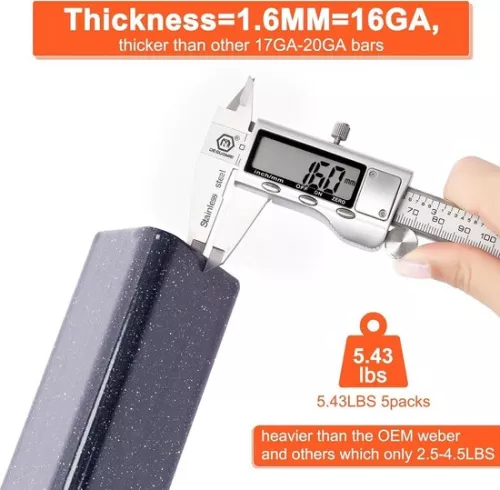 merkloos Flavorizer Bars 445cm 7621 for Weber Genesis 300 E310 S310 E320 S320 E330 EP310 Gas Grill - Porcelain Steel Flame Spreader (8785299735520)