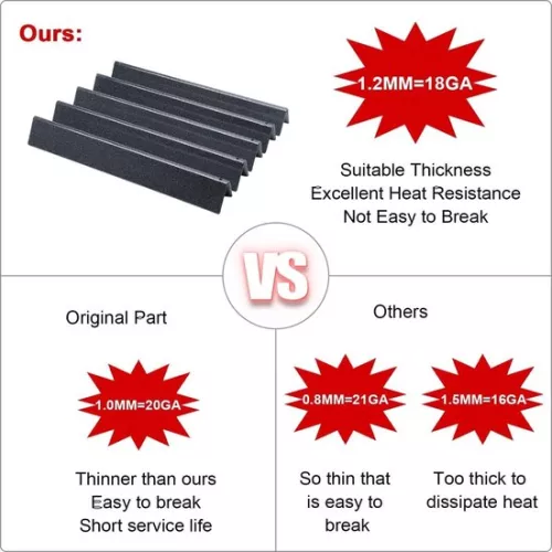 merkloos Flavorizer Bars 445cm 7621 for Weber Genesis 300 E310 S310 E320 S320 E330 EP310 Gas Grill - Porcelain Steel Flame Spreader (8785299735520)