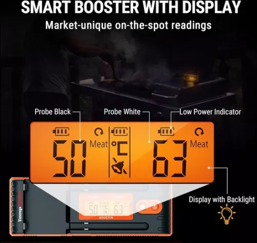 merkloos Twin TempSpike Meat Thermometer Wireless 150m Bluetooth With Display - Suitable for Oven Grill - Dishwasher Safe (6151001423450)