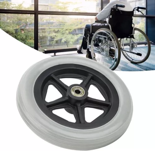 merkloos 7 inch wheelchair castor wheels - non-slip rubber wheels - rollator wheel replacement - wheelchair accessories . (8785309323303)