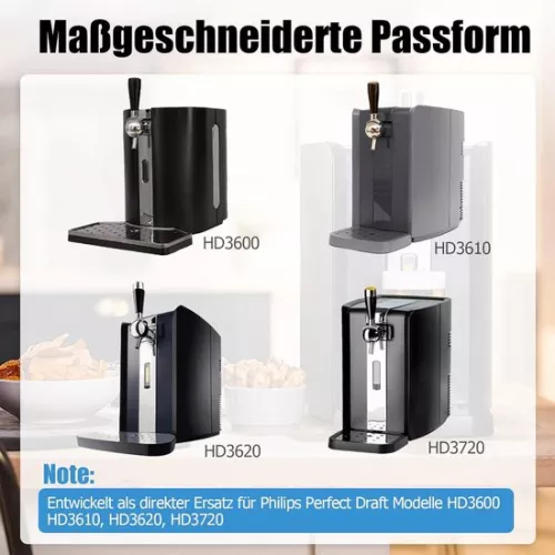 Sealing O-rings maintenance set for Perfect Draft beer tap - including tap and keg seals (6 pieces) - Suitable for HD3600, HD3610, HD3620, HD3720 - Parts for beer tap installation with keywords: maintenance set, Perfect Draft.