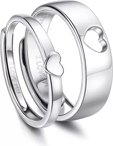 Crystal Hug Ring - Silver Adjustable Hugging Ring - Loving Design - Original Gift for Her on Special Occasions.