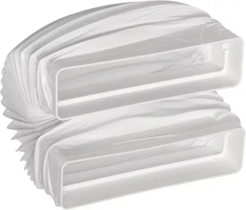 merkloos Air Conditioning Drain Hose 220x55mm Flexible Pipe - Connector for Rectangular Pipe - Flat Flexible Duct - PVC - Ventilation System Installation (6150842571511)