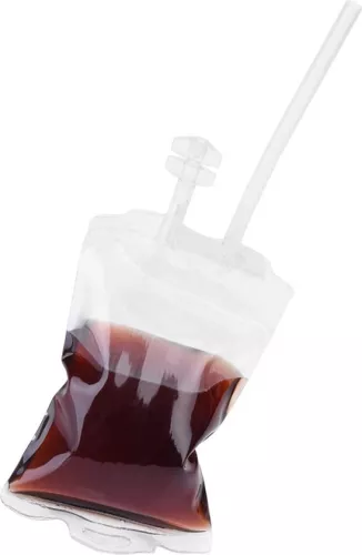 merkloos Blood Potion Drink Bags Reusable Juice Purée Pouch for Halloween Party - Energy Drink Container - Cosplay Party Event . (8785309133933)