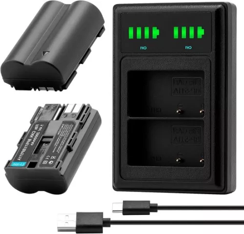 2 x BP-511A Battery + Dual USB LCD Charger for Canon EOS 5D 10D 20D 20D 30D 40D 50D 300D D30 D60 Rebel PowerShot G1 G2 G3 G5 G6 Pro 1 Pro 90 Pro 90 Pro 90 Pro 90 Pro 90