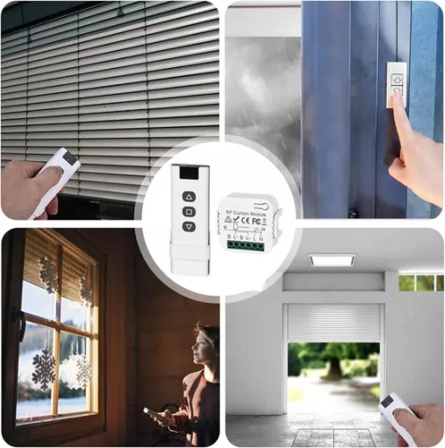 merkloos Wireless roller shutter control retrofit kit - smart blind switch - wireless switch 230 V - roller shutters blinds awnings - RF remote control. (6152353835830)