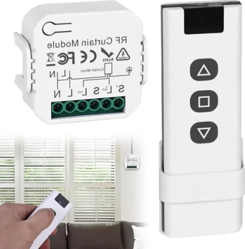 Wireless roller shutter control retrofit kit - smart blind switch - wireless switch 230 V - roller shutters blinds awnings - RF remote control.