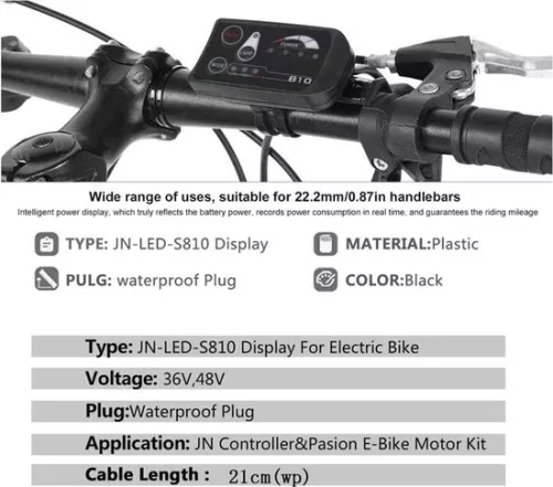 merkloos Controller Display E-bike 36V 48V Electric Bicycle - Intelligent Control Panel LED Display Meter - DIY Accessories for Electric Bicycle Scooter (9501736366374)