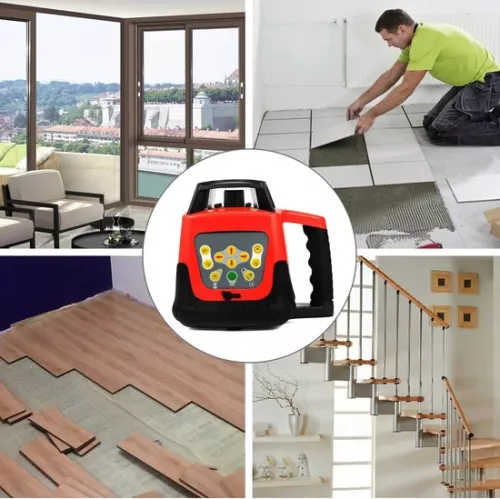 merkloos Cross Line Laser - Rotary Laser - Laser Tool - 635NM - 500M - Red Laser - 0.2mm Accuracy - Laser (6151043326399)