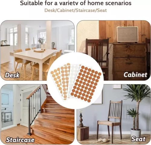 merkloos 216 pieces self-adhesive screw hole stickers 21mm - cover caps for furniture - screw caps - wood - wardrobe - cabinets - 4 colors . (8785310499202)