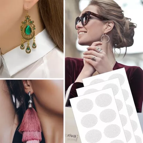 merkloos 300 Pcs Ear Lobe Support Patches - Relieve Pressure Caused by Stretching the Ear - Flat Ear Patches for Men and Women - Durable Earring Support (6151902322319)