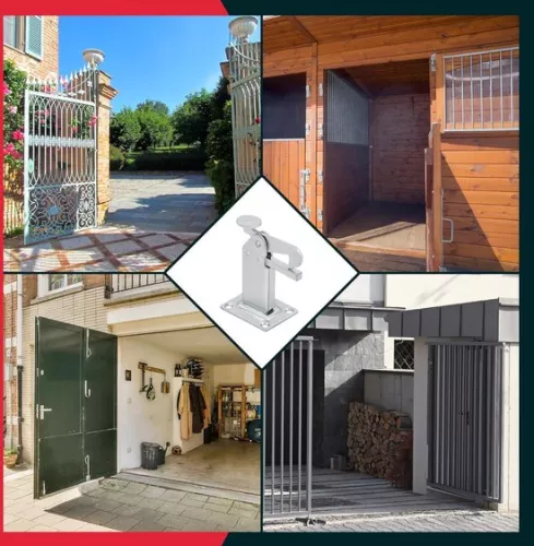 merkloos Door stopper floor mounting - silver - door stopper retainer - closing angle door buffer - steel - robust - solid - 97 mm - high quality door stopper outside (6150845821880)