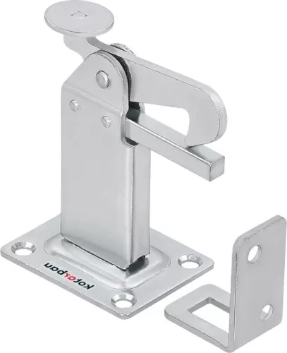 Door stopper floor mounting - silver - door stopper retainer - closing angle door buffer - steel - robust - solid - 97 mm - high quality door stopper outside