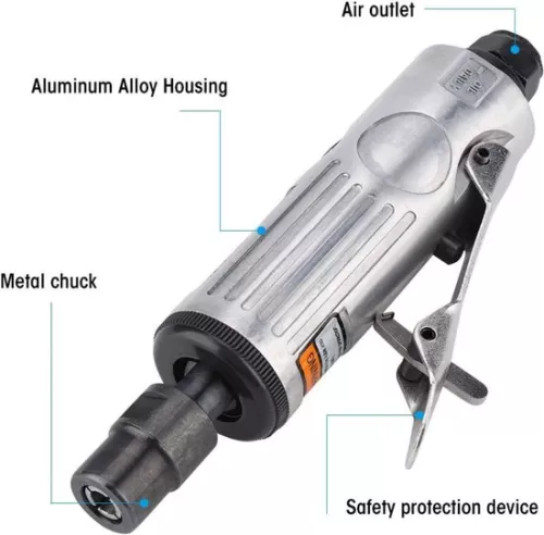 merkloos Angle Grinder Set - 16-Piece Pneumatic Sanding Tool for Polishing 1/4