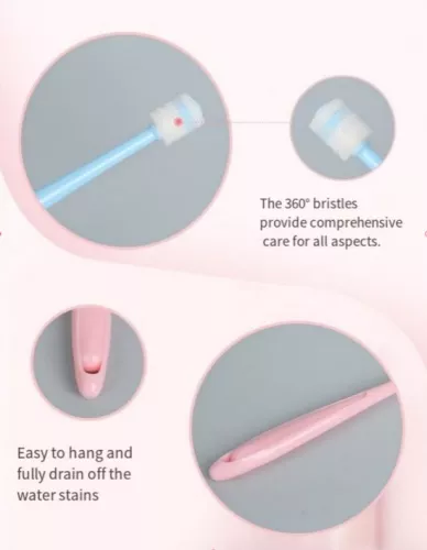 merkloos 3-Pack 360-Degree Food Grade Silicone Toothbrushes for Small Dogs and Cats, Dental Care, Kitten Teeth Brushing Kitten Set, 15.5*1.57cm, Pink, Blue and Green (8410900088213)