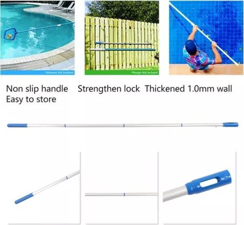 16 Meter Aluminum Telescopic Pool Pole - No Deformation - For Skimmer Nets and Vacuum Heads .