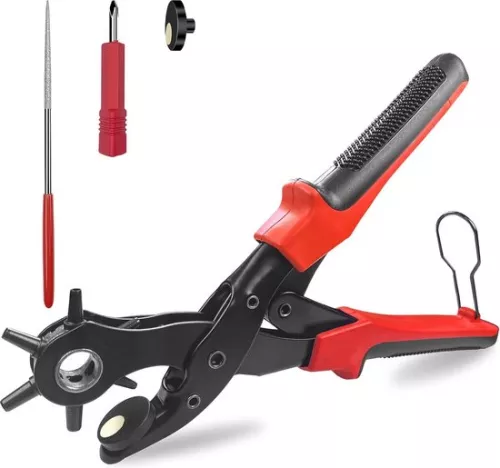 45mm hole punch with 6-way hole punch - round sharp revolver hole punch - lever transmission - belt card watch straps