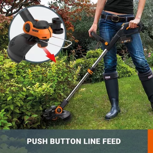 Cordless grass trimmer 20V - lawn edger - 2-in-1 function - edge trimmer - distance protection wire spool