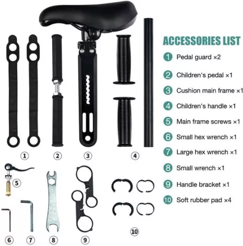 unbranded Inovra Plus - Child Bicycle Seat with Footrest Universal Bicycle Seat for Children from 2 to 5 Years - max. 22 kg (8785335999176)