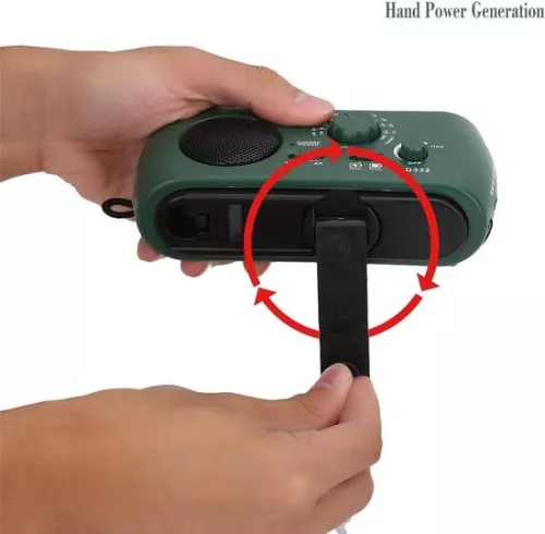 merkloos Timé Solar Emergency Radio - Survival Radio - Wind-up Radio - Solar Wind-up - Emergency Kit Disaster Backpack - with Flashlight and Power Bank (6096549468450)