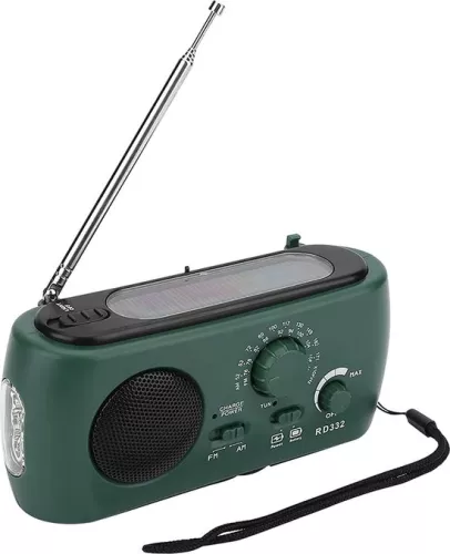 merkloos Timé Solar Emergency Radio - Survival Radio - Wind-up Radio - Solar Wind-up - Emergency Kit Disaster Backpack - with Flashlight and Power Bank (6096549468450)