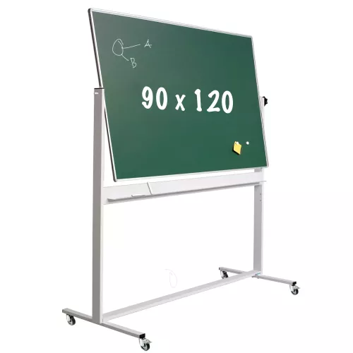 Chalkboard Deluxe Wallace - Magnetic - Double sided - Tilting board - Schoolboard - Easy assembly - Enamel steel - Green - 90x120cm