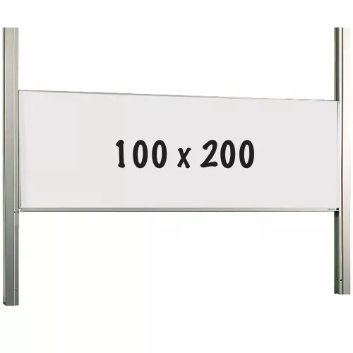 Whiteboard Deluxe Genaro - Enamel steel - Sliding mechanism - Weekly planner - Monthly planner - Yearly planner - Magnetic - White - 100x200cm