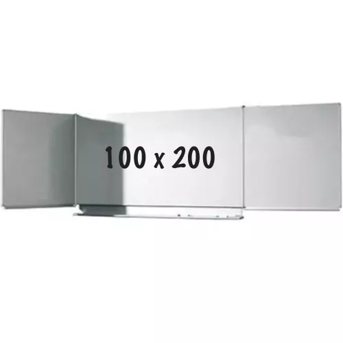 Whiteboard Deluxe Cleveland - Enamel steel - Sliding mechanism - Five-sided school board wall - Weekly planner - Monthly planner - Yearly planner - Magnetic - White - 100x200cm