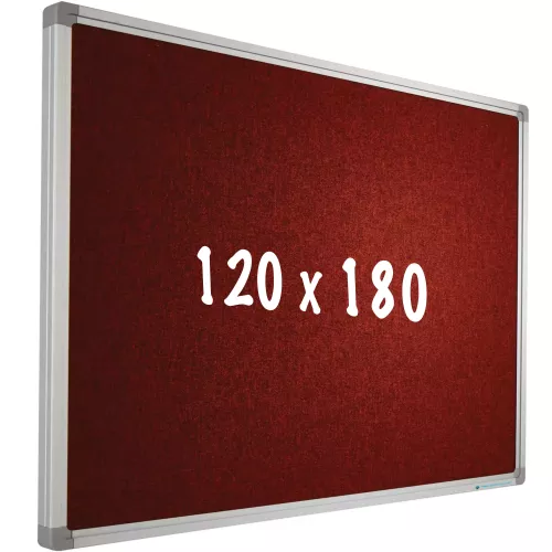 Bulletin board Camira fabric PRO Woodward - Aluminum frame - Easy assemble - Drawing pins - Red - Pinboards - 120x180cm