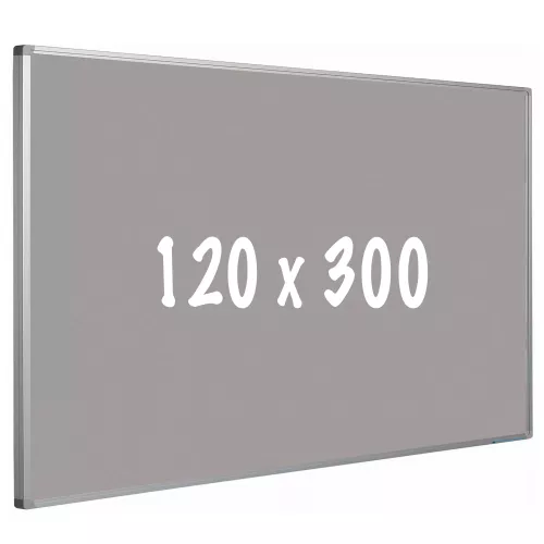 Bulletin board cork PRO Demetrius - Aluminum frame - Easy assemble - Drawing pins - Gray - Pinboards - 120x300cm