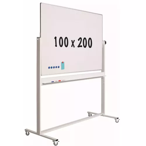 Mobile whiteboard Bertie - Tiltable - Weekly planner - Monthly planner - Yearly planner - Double-sided and magnetic - 100x200cm