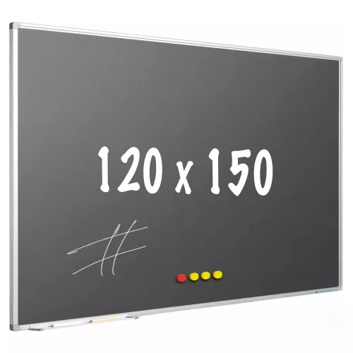 Chalkboard PRO Hobert - Magnetic - Schoolboard - Easy assembly - Enamel steel - Grey - 120x150cm